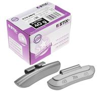 Stix 50x masses d'équilibrage 40 g pour jantes en acier - Poids d'équilibrage en zinc ZN/S - Poids de roue pour l'équilibrage des pneus et des roues - Poids de roue