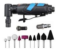 Stix Automotive Equipment Meuleuse pénumatique - meuleuse d'angle - jeu de 10 mèches de ponçage - outil à air comprimé pour poncer - polir - graver - ébavurer - 20000rpm