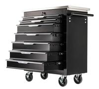 STIX Chariot à Outils GarageGo P7 avec 7 Tiroirs et Plateau en Acier, Roues Mobiles avec Frein, Verrouillage Central