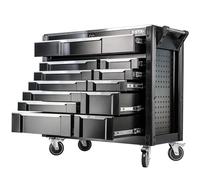 Stix Chariot à Outils UltimatePro D12 - 12 tiroirs, Plateau en Acier Inoxydable, Armoire à Outils avec Serrure, roulettes et Panneaux perforés pour Atelier et Industrie