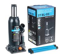 STIX Cric hydraulique BL-03 avec capacité de charge de 3 tonnes, hauteur de levage de 195 à 390 mm, cric compact