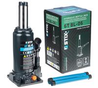 STIX Cric hydraulique Bouteille BL-06 6 t, Levage 200-405 mm | Barre de pompage en deux parties et soupape rotative pour une descente progressive.