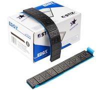 Stix Edgy 100 Bandes de Masses d'équilibrage adhésives 60 g 12 x 5 g Noir 3,5 mm Poids en Acier galvanisé avec Large Ruban adhésif pour Jantes en Aluminium et Jantes Noires