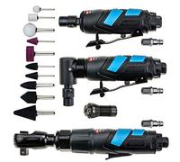 STIX Jeu de meuleuses à air comprimé - Meuleuse d'angle - Meuleuse à tige - Cliquet pneumatique - Accessoires