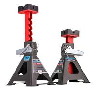Stix JS-3T Lot de 2 supports de levage, capacité de charge maximale : 3 t, avec goupille de sécurité - Réglables en hauteur de 275 à 430 mm - avec support en caoutchouc et double verrouillage pour