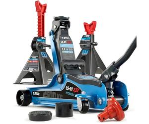 STIX Kit Cric Hydraulique 2,5T avec 2 Chandelles 3T pour Voiture Garage