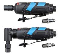 STIX Kit Meuleuse Pneumatique 6 mm Meuleuse Droite STT-R1 & Angulaire STT-R2 à Air Comprimé 6,3 Bar Pour Ponçage, Polissage, Ébavurage et Fraisage