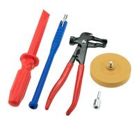 STIX Kit Montage Pneu 4 pièces : Pince Masses, grattoir, Gomme, extracteur de Valve avec Adaptateur