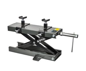 STIX Lève-Moto SM-03 à Ciseaux 95-500 mm Moto Quad | Jusqu’à 500 kg, supports caoutchoutés réglables et manivelle amovible pour un levage précis et progressif.