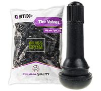 STIX Lot de 100 Soupapes de Pneus TR414, Caoutchouc EPDM, Corps en Laiton, pour Pneus Tubeless