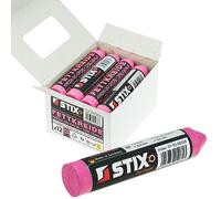 STIX Marquage Pneus 12 Craies en Cire Rose Longueur 9 cm pour Entretien Garage Véhicules
