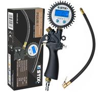 STIX PSAIR-1 Gonfleur de pneu numérique avec manomètre LCD - Plage de pression 250 PSI - Tuyau en caoutchouc - Raccord rapide - Pour voiture, moto, camion