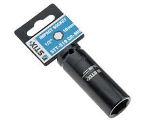 STIX STT-S19 Douilles à choc 17/19 mm, 1/2", Acier CR-MO | Acier CR-MO haute résistance, longueur 78 mm, pour clés à chocs, lot de 2 douilles