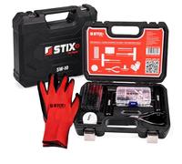 STIX SW-10 Kit de réparation pour pneus tubeless en mallette, 60 pièces | Mallette compartimentée pour garder outils, mèches et accessoires organisés et accessibles pendant l’intervention.