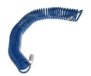 STIX Tuyau air comprime spiral 10m PE 5x8 mm pour outils pneumatiques avec raccord rapide pour garage et atelier