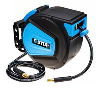 STIX Tuyau d'Air Comprimé PVC 20M sur Enrouleur ZPS-20M 20 bar Pour Outils Pneumatiques Mécanisme de Verrouillage Automatique