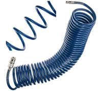 STIX Tuyau pneumatique spiralé 10 m, Ø 6,5/10 mm avec raccords rapides | 10 m, polyéthylène, max. 10 bars, avec protection anti-pliure et raccords rapides