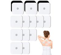 STJUNR 16 Pièces Électrodes TENS 50x50mm avec Connecteur à Bouton 3.5 mm, electrodes pour electrostimulateur, Électrodes de Remplacement Patchs Compatibles avec électrostimulateurs TENS et EMS