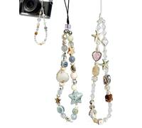 STJUNR 2Pcs Dragonne de Téléphone en Perles Bijoux De Telephone Chaine Portable Pendentifs pour Téléphones Portables Appareil Photo Anti Perte Bracelet Charme Laniere Poignet Universel Femmes Filles