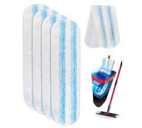 STJUNR 4 Pièces Serpillères de Rechange Lavables et Réutilisables pour Balai à Plat, Microfibre pour Nettoyage Humide et Sec sur Sols Durs Carrelage Parquet, Recharge Compatible Vileda H2Pro