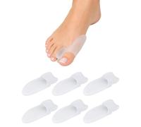 STJUNR Correction de l'hallux valgus - Kit de 6 séparateurs d'orteils et coussinets correcteurs en silicone pour oignons et orteils chevauchants - Taille unique (unisexe) - Sans BPA
