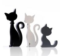 STKMELON US-CAT-3 Lot de 3 décorations d'Halloween pour chat debout, cadeaux pour les amoureux des chats, femmes et enfants, décoration de table d'Halloween chat noir