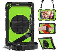 STLDM Coque pour Galaxy Tab A 10.1 2019 avec film protecteur d'écran intégré, support rotatif, dragonne et bandoulière pour Samsung Galaxy Tab A 10.1 SM-T510/T515 Vert