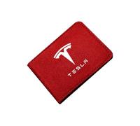 STLYBAZ Porte-Carte Grise pour Tesla Model Y 2021 2022 2023 2024 2025, Étui permis de Conduire Résistants Accessoires Automobiles,A-Red