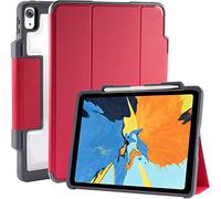 STM Bags Dux Plus Case Folio Étui de protection pour Apple 12,9" iPad Pro (2018) - Rouge/transparent [charge Apple Pencil 2 sans fil I Militaire Standard I Imperméable I Fonction support I Wake/Sleep]