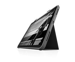 STM Bags Rugged Case Plus Étui pour Apple iPad Pro 12,9" (2020 et 2018) Noir/Transparent [Apple Pencil Halterung I Militär Standard I Wasserabweisend I Standfunktion I Wake/Sleep]