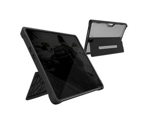 STM Dux Coque de Protection pour Microsoft Surface Pro 9 - Noir/Transparent [Militaire Standard | Arrière Transparent | Fonction Support | Compatible avec Microsoft TypeCover]
