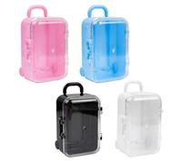 STmea Lot de 2 mini valises rigides de voyage mignonnes pour décoration de mariage Barbie Rose et bleu