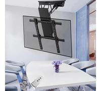 STMKB Support Mural TV Motorisé, Élévateur TV Rabattable Dissimulé, Max. 80 Kg, Rabattable De 0 À 85°, pour Téléviseurs Jusqu'à 50-90 Pouces, Distance De Trou Applicable : dans Les 600 X 600 Mm