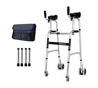 STNOP Déambulateur À 4 Roues, Déambulateur Pliable De Luxe À Deux Boutons, Déambulateur Vertical, Léger Et Portable, pour Personnes Âgées Et Piétonnes, Matériau : Alliage D'Alu