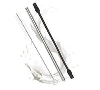 STNRST-IN Pantalon à lait pour machine à café, noir, durable, tube en acier inoxydable et tuyau en silicone, avec brosse, tube à lait et brosse de nettoyage, kit pour machines à café Bosch et Siemens