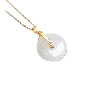 STNYANXD Collier Pendentif, Collier de pièces d'harmonie en Argent S925, Pendentif Jade hétien Naturel, amulette Richesse Porte-Bonheur for la méditation du Chakra Reiki 1 pièce