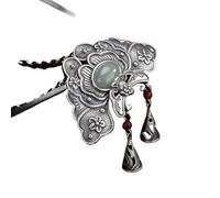 STNYANXD Collier Pendentif, Collier Pendentif amulette Pivoine Feng Shui, Talisman de Quartz en Cristal Jade Hetian for la prospérité, l'argent, Bonne Chance, 51x50x3mm, 1 pièce