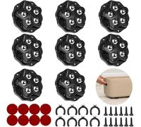 STOAT®mini roulettes pour meubles.8 roulettes à 5 billes chacune, capacité 300KG, avec adhésif et vis. Roue mobile universelle 360, roulette de meuble pour charges lourdes (Noir : 8 Pièces)