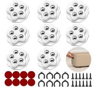 STOAT®mini roulettes pour meubles.8 roulettes à 5 billes chacune, capacité 300KG, avec adhésif et vis. Roue mobile universelle 360, roulette de meuble pour charges lourdes (Blanc : 8 Pièces)