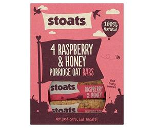 Stoats Lot de 4 barres de porridge à la framboise et au miel 50 g
