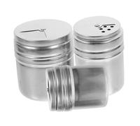 STOBAZA 1 Jeu Barillets Assaisonnement Barbecue Inox Avec Boîte À Cure Dents Couvercle Perforé Pour Sel Sucre 3 Pièces
