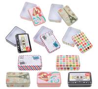 STOBAZA 10 Pièces Boîte en Fer-blanc Vintage Couvercle, Boîte à Biscuits Métal Légère et Compacte, Rangement Décoratif pour Bijoux et Petits Présents Lors de Célébrations