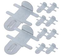 STOBAZA 10 Pièces Clips pour Cage à Lapin, Clips pour Cage à Pigeons en Acier Inoxydable Argenté, Hauteur Réglable, Installation Facile, pour Boîte à Nourriture, Ranchs et Magasins