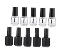 STOBAZA 10 pièces Flacons Verre pour Vernis à Ongles Vides Bouteilles de Rangement Étanches pour DIY Nail Art et Rechargement Incl Noirs Mat et Transparents