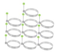 STOBAZA 10 Pièces Lot de Anneaux à Œufs Acier Inoxydable pour Cuisson Facile Moules Ronds pour Omelettes Pancakes et Sandwichs Faciles à Nettoyer et Sûrs pour Famille