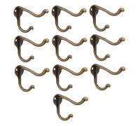 STOBAZA 10 pièces Lot de Crochets Muraux Alliage de Zinc Vintage Double Crochet Patère Robuste pour Manteaux Sacs Serviettes et Clés Fixation par Vis Design Rétro pour Rangement Intérieur
