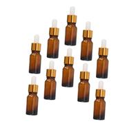 STOBAZA 10 pièces Lot de Flacons Pipette Couleur Thé Bouteille Compacte et Étanche avec Compte-gouttes Rond Rechargeables pour Huiles Essentielles et Cosmétiques de Voyage