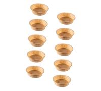 STOBAZA 10 pièces Lot de Moules à Cake Jetables Papier Antiadhésifs Résistants Chaleur pour Four et Friteuse à Air Cuisson Uniforme de Gâteaux Sucrés et Salés