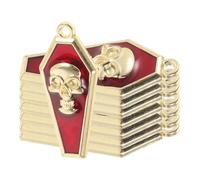 STOBAZA 10 Pièces Pendentif Crâne en Alliage Or pour Bijoux Faits Main, Breloque Décorative Polyvalente Halloween, Accessoire pour Créations Artisanales