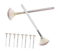 STOBAZA 10 pièces Pinceaux Maquillage Éventail Petit pour Highlighter et Poudre Multifonction Esthéticienne Visage Portable Set Argent et Doré